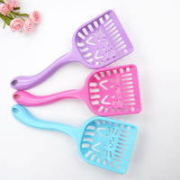 HKM-227731 Cat Face Cat Litter Scoop - Plastic Cleaner in Pink, Blue, Yellow, or Purple