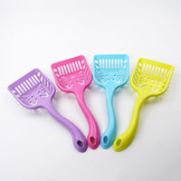 HKM-227731 Cat Face Cat Litter Scoop - Plastic Cleaner in Pink, Blue, Yellow, or Purple