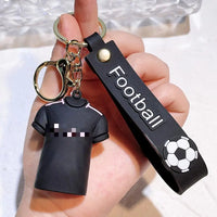 HKM-227859 3D PVC Cartoon Football Star Keychain Ring for Kids - Creative Car Toy Accessory