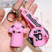 HKM-227859 3D PVC Cartoon Football Star Keychain Ring for Kids - Creative Car Toy Accessory