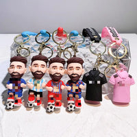 HKM-227859 3D PVC Cartoon Football Star Keychain Ring for Kids - Creative Car Toy Accessory