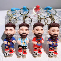 HKM-227859 3D PVC Cartoon Football Star Keychain Ring for Kids - Creative Car Toy Accessory