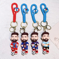 HKM-227859 3D PVC Cartoon Football Star Keychain Ring for Kids - Creative Car Toy Accessory