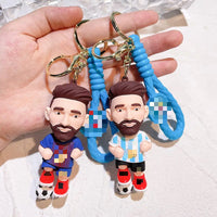 HKM-227859 3D PVC Cartoon Football Star Keychain Ring for Kids - Creative Car Toy Accessory