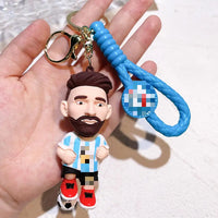 HKM-227859 3D PVC Cartoon Football Star Keychain Ring for Kids - Creative Car Toy Accessory