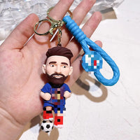 HKM-227859 3D PVC Cartoon Football Star Keychain Ring for Kids - Creative Car Toy Accessory