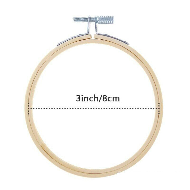 HKM-227859 Bamboo Embroidery Hoop for Cross Stitch and Circle Embroidery, 3 in / 8 cm