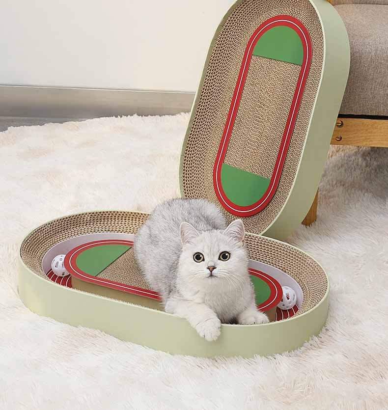 HKM-228179 Corrugated Football Field Cat Scratcher - Two Designs Available