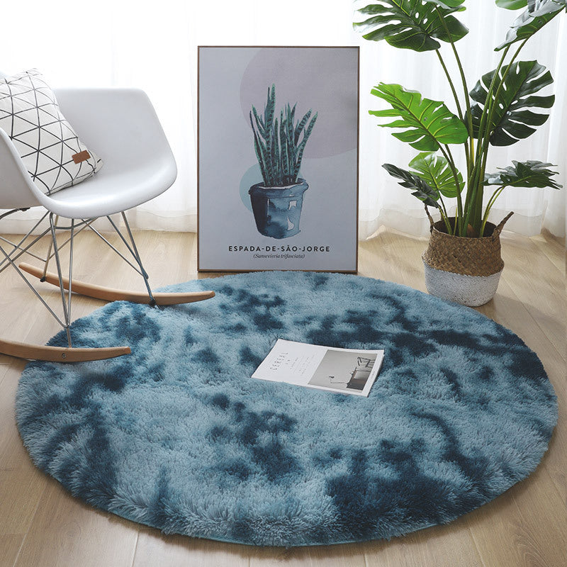 HKM-228179 Tie-Dyed Plush Round Cushion for Swivel Chairs – Soft, Non-Slip Floor Mat
