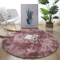 HKM-228179 Tie-Dyed Plush Round Cushion for Swivel Chairs – Soft, Non-Slip Floor Mat