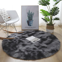HKM-228179 Tie-Dyed Plush Round Cushion for Swivel Chairs – Soft, Non-Slip Floor Mat