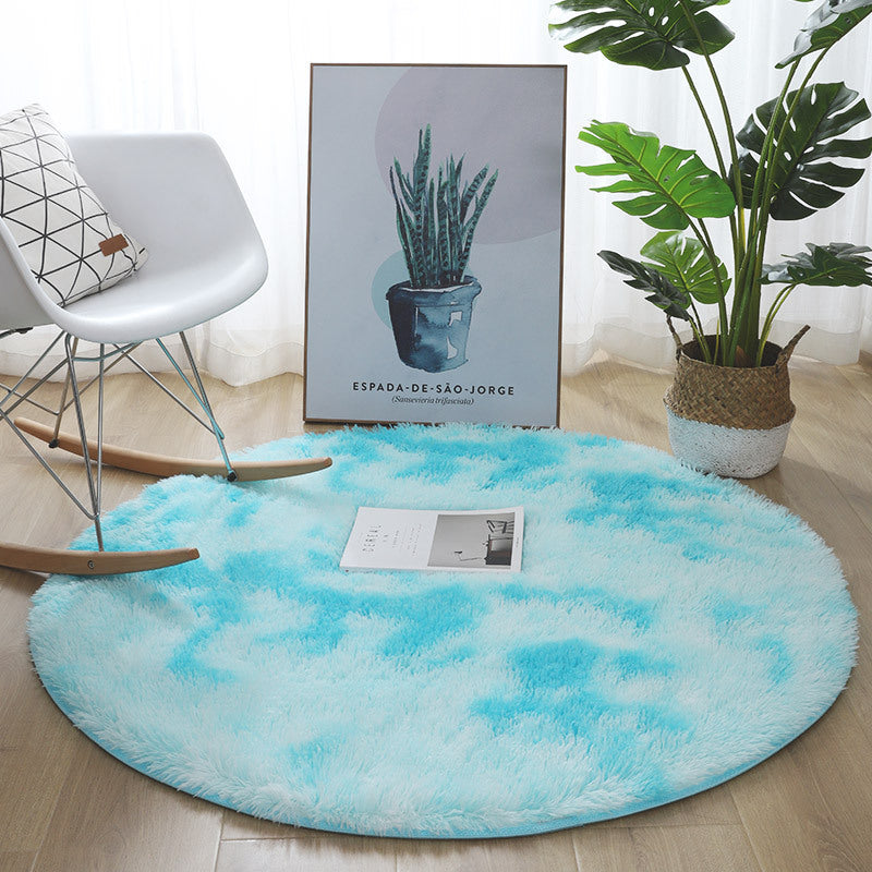 HKM-228179 Tie-Dyed Plush Round Cushion for Swivel Chairs – Soft, Non-Slip Floor Mat