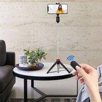 HKM-228243 All-in-One Selfie Artifact with Remote Control, Stainless Steel, Bluetooth Enabled, Black and White Colors Available