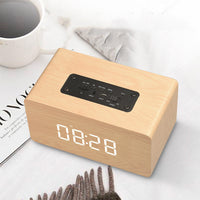 HKM-228243 Wooden Bluetooth Speaker with Dual Speakers, 1500mAh Battery, 6W Output, 6-Hour Playtime, 16GB Storage