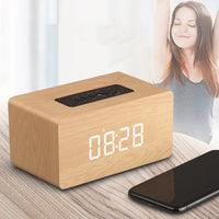 HKM-228243 Wooden Bluetooth Speaker with Dual Speakers, 1500mAh Battery, 6W Output, 6-Hour Playtime, 16GB Storage