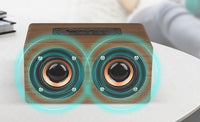 HKM-228243 Wooden Bluetooth Speaker with Dual Speakers, 1500mAh Battery, 6W Output, 6-Hour Playtime, 16GB Storage