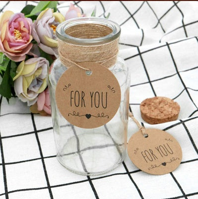 HKM-228307 Kraft Paper Round Labels – 3CM Diameter, Pack of 100