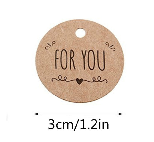 HKM-228307 Kraft Paper Round Labels – 3CM Diameter, Pack of 100