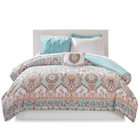 HKM-228499 Three or Four-Piece Quilt Cover Bedding Set in Water Green, Navy Blue, Coral Red, and Purple - Available Sizes 172x218 cm to 233x244 cm