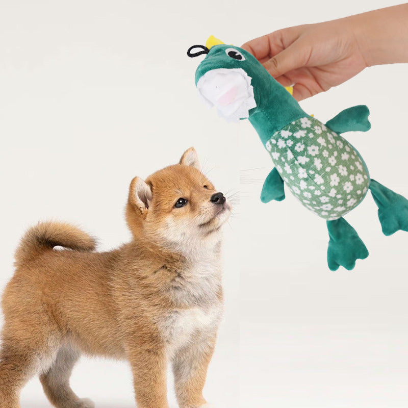 HKM-228627 Dog Toy That Is Chewable, Plush, And Can Make Sounds. It's A Small Toy For Puppies To Gnaw On And Keep Them Entertained. It's A Great Companion For Pets.