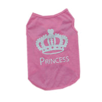HKM-228627 Summer Cotton Dog Vest in Pink with Crown Design, Casual Style