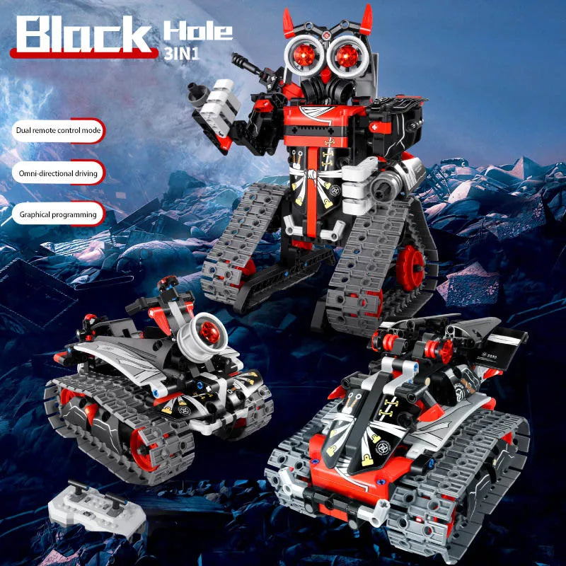 HKM-228755 Programming Remote Control Tracked Car Robot Building Block Set for Educational STEM Learning