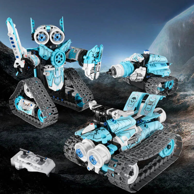 HKM-228755 Programming Remote Control Tracked Car Robot Building Block Set for Educational STEM Learning