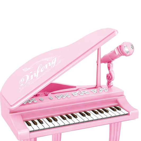 HKM-228819 Educational Electric Toy Piano with Microphone for Kids Ages 2-7