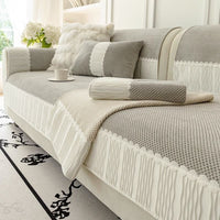 HKM-229075 Universal Leather Sofa Cover in Plush Material – Solid Color Options Available