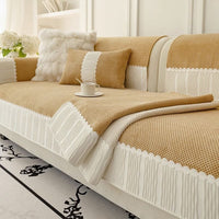 HKM-229075 Universal Leather Sofa Cover in Plush Material – Solid Color Options Available