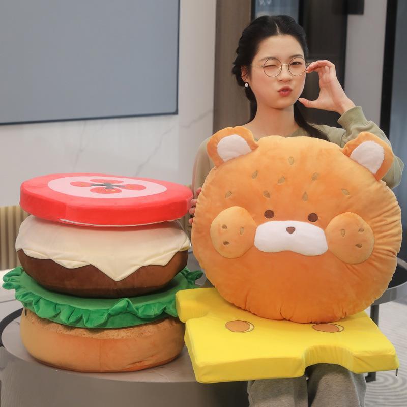 HKM-229139 Cartoon Anime Hamburger Pillow Cushion Set with Removable Foam Filling