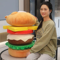 HKM-229139 Cartoon Anime Hamburger Pillow Cushion Set with Removable Foam Filling