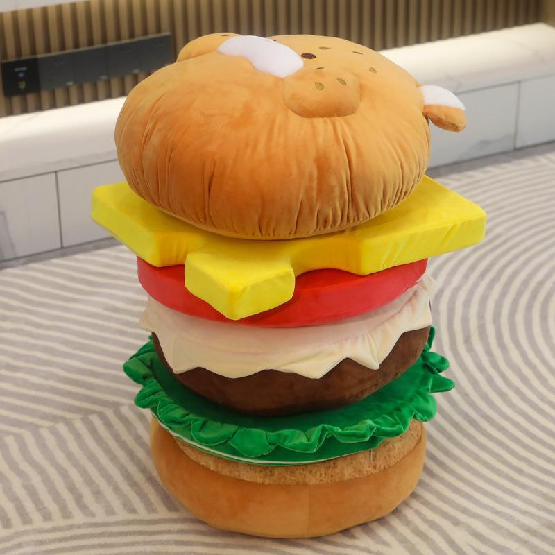 HKM-229139 Cartoon Anime Hamburger Pillow Cushion Set with Removable Foam Filling