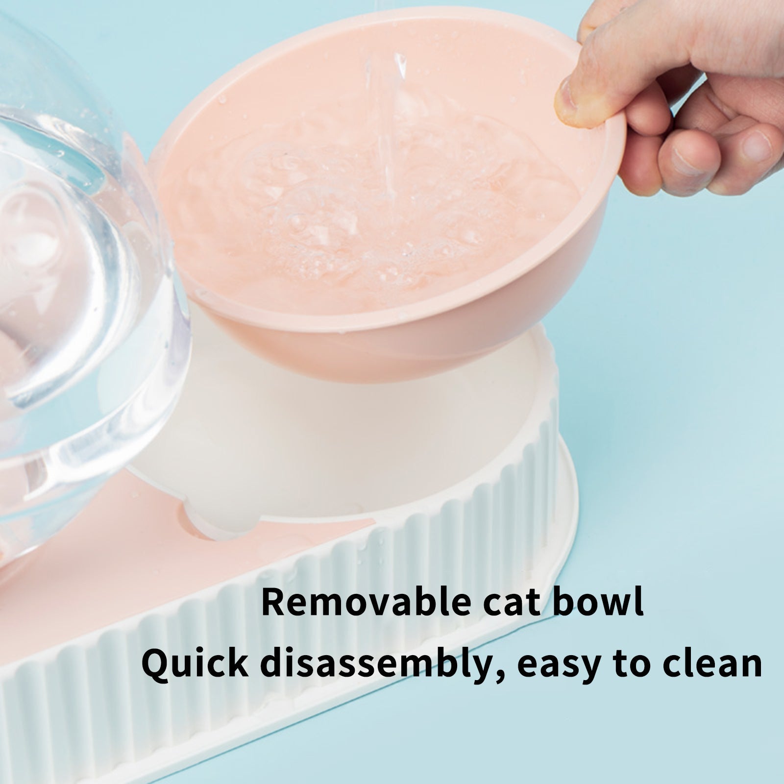 HKM-229203 Automatic Pet Water Feeder with Dual Dishes - 2.8L Large Capacity for Cats and Dogs