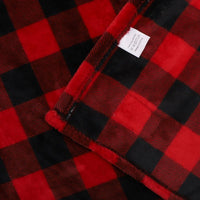 HKM-229331 Double-Sided Red and Black Plaid Flannel Blanket for All Seasons - Available in 150x200cm and 180x200cm
