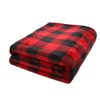 HKM-229331 Double-Sided Red and Black Plaid Flannel Blanket for All Seasons - Available in 150x200cm and 180x200cm