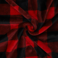 HKM-229331 Double-Sided Red and Black Plaid Flannel Blanket for All Seasons - Available in 150x200cm and 180x200cm