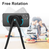 HKM-229395 Universal Lazy Phone Holder and Mount Stand for Live Broadcasting - XWJ-1802D, Black/White