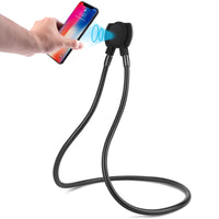 HKM-229395 Universal Lazy Phone Holder and Mount Stand for Live Broadcasting - XWJ-1802D, Black/White
