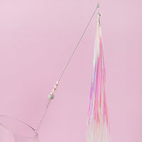 HKM-229651 Acrylic Cat Stick with Mixed Color Silky Paper Tassels - 46cm Length