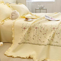 HKM-229651 Lace Embroidered Pure Cotton Summer Quilt Set in Various Sizes