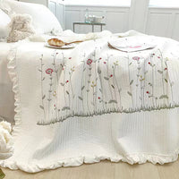 HKM-229651 Lace Embroidered Pure Cotton Summer Quilt Set in Various Sizes