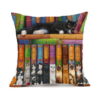 HKM-229715 Wolf Theme Polyester Cushion Cover for Sofa and Car, Linen Fabric, 45x45cm