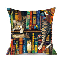 HKM-229715 Wolf Theme Polyester Cushion Cover for Sofa and Car, Linen Fabric, 45x45cm