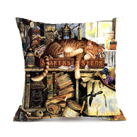 HKM-229715 Wolf Theme Polyester Cushion Cover for Sofa and Car, Linen Fabric, 45x45cm