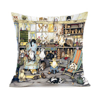 HKM-229715 Wolf Theme Polyester Cushion Cover for Sofa and Car, Linen Fabric, 45x45cm