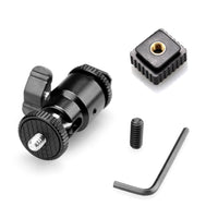 HKM-229907 2-in-1 Square Bottom Camera Hot Shoe and Cold Shoe Mount with 1/4-inch Screw Interface