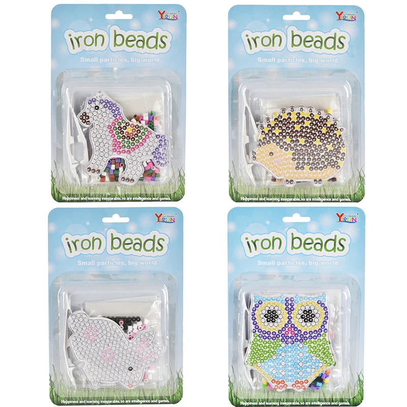 HKM-229907 DIY Ironing Beads Craft Kit for Kids - 5mm Fuse Beads Set for Creative 3D Puzzle Activities