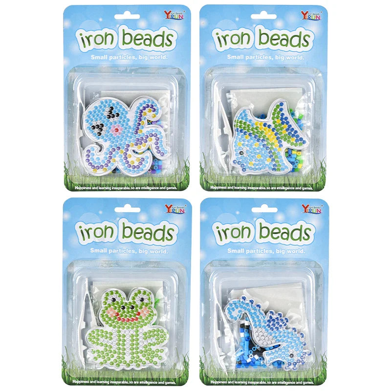 HKM-229907 DIY Ironing Beads Craft Kit for Kids - 5mm Fuse Beads Set for Creative 3D Puzzle Activities