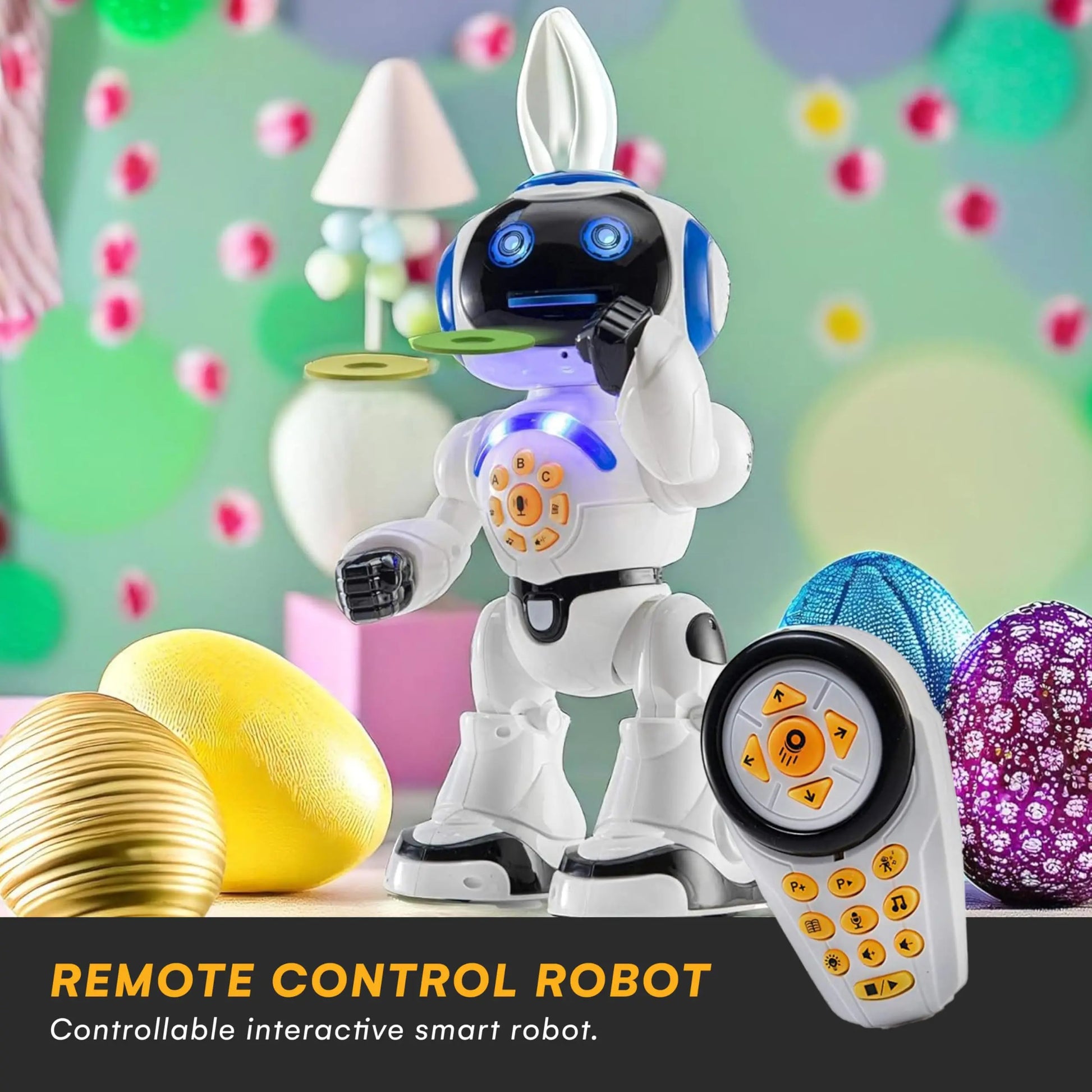 HKM-229971 Programmable LED Educational Robot Toy with Remote Control, Dancing and Interactive Features for Ages 2 and Up